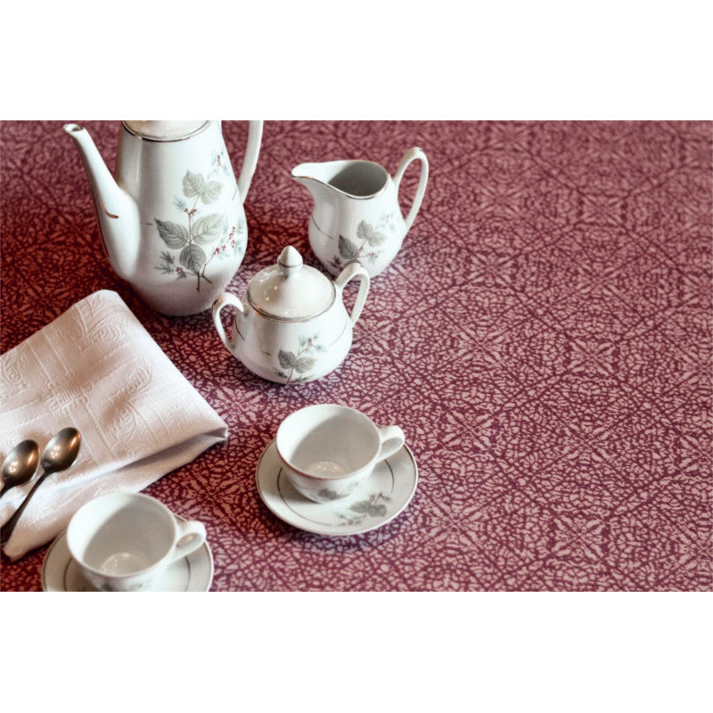 ARP Wein/vinröd, jacquardvävd textilvaxduk, 140 cm bred