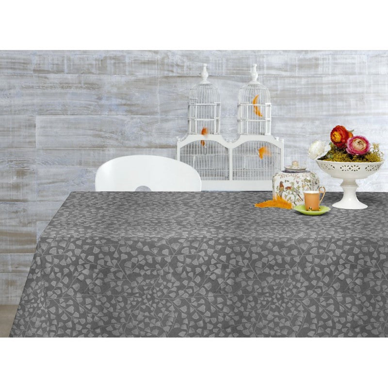 Bonard antracit - Jacquardvävd textilvaxduk, 160 cm bred