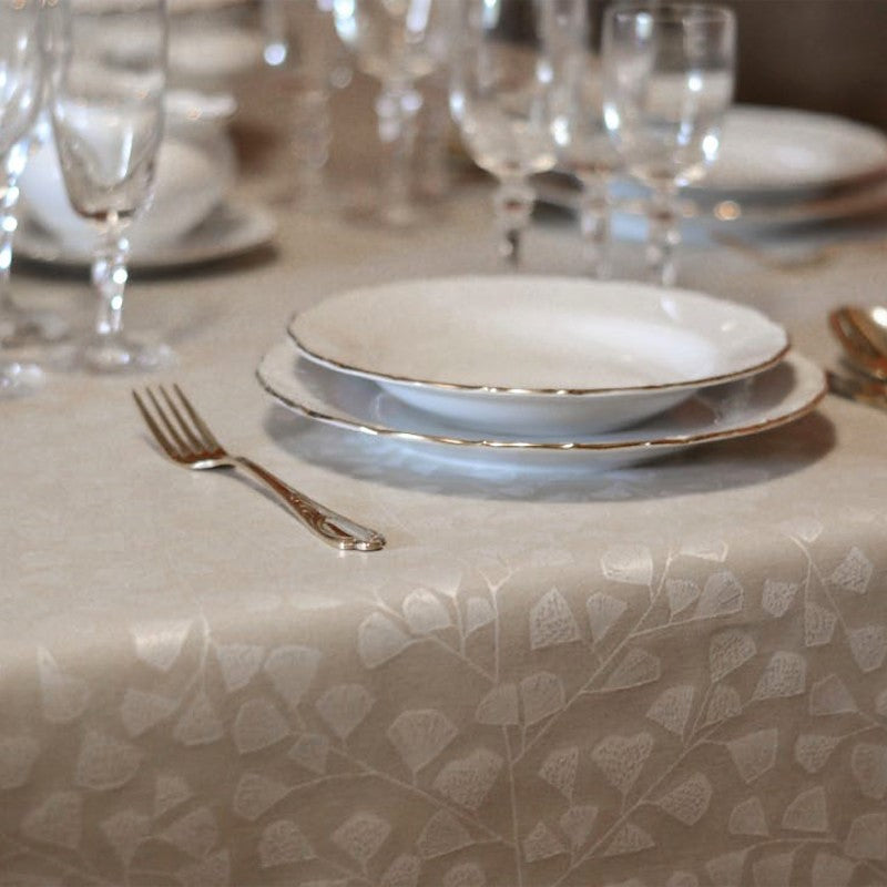 Bonard natur, jacquardvävd textilvaxduk, 180 cm bred