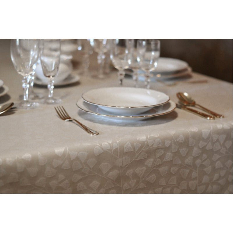 Bonard natur, jacquardvävd textilvaxduk, 180 cm bred