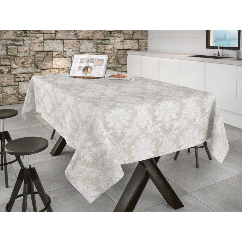 Bury Lino beige, jacquard vävd textildug