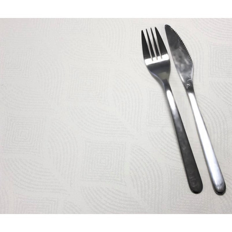 Manno vit, jacquardvävd textilvaxduk 160 cm bred