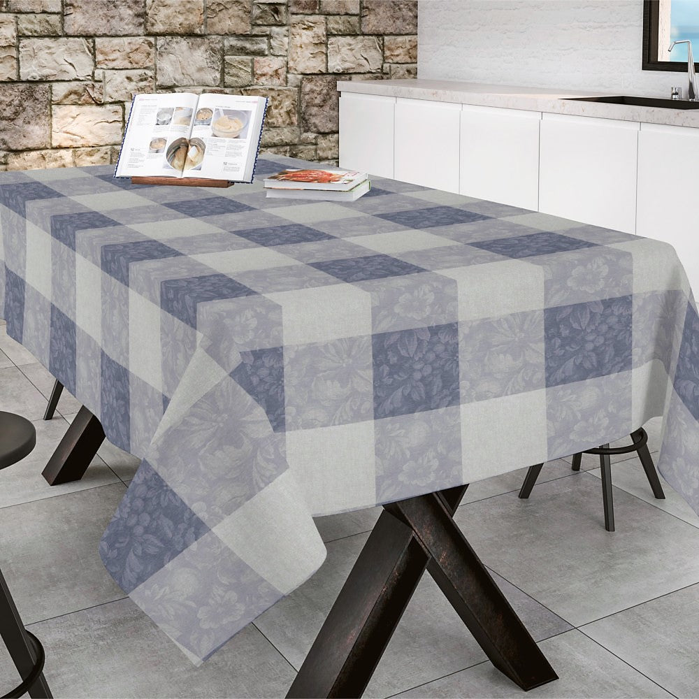 Millet Gris - Textilvaxduk Chrysanthemum i rutor, 160 cm bred