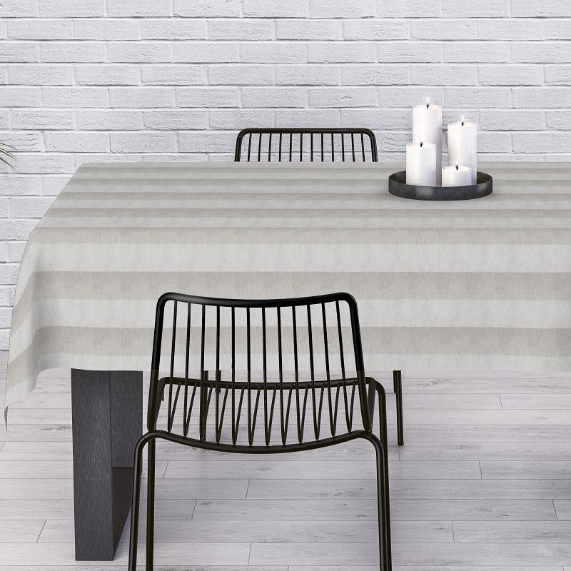 Welss Lino beige, jacquardvävd textilvaxduk, 140 cm bred