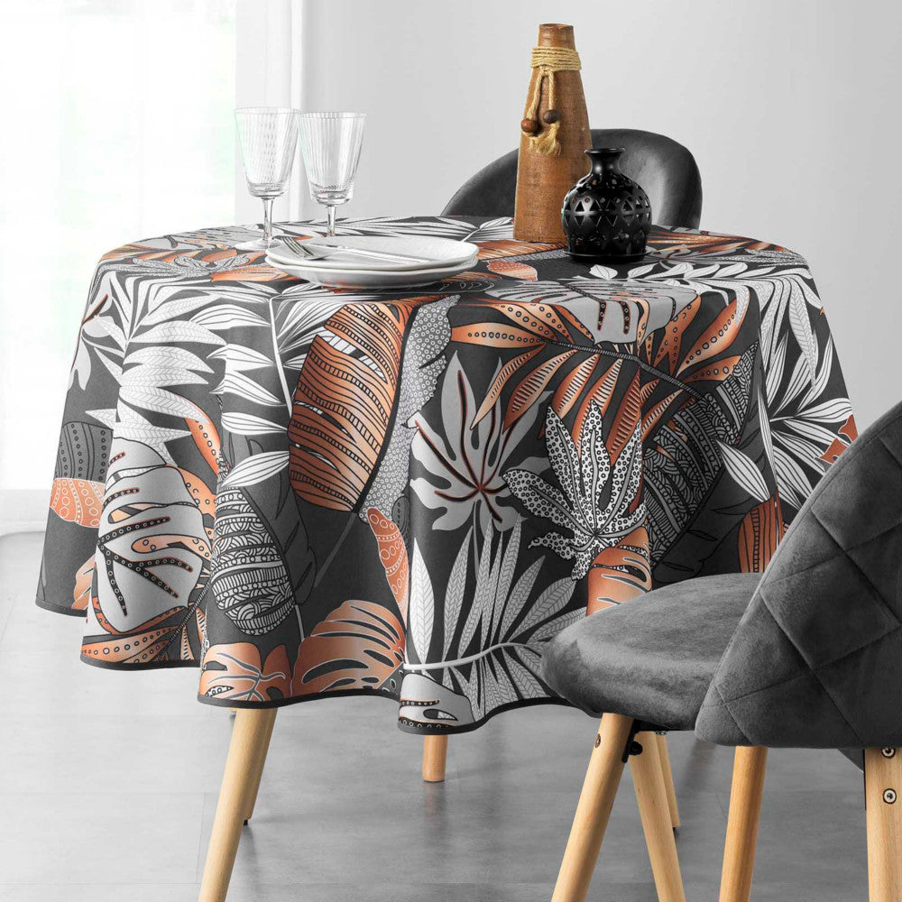 Alianor Antracit Ø 180 cm, rund duk med fläckskydd