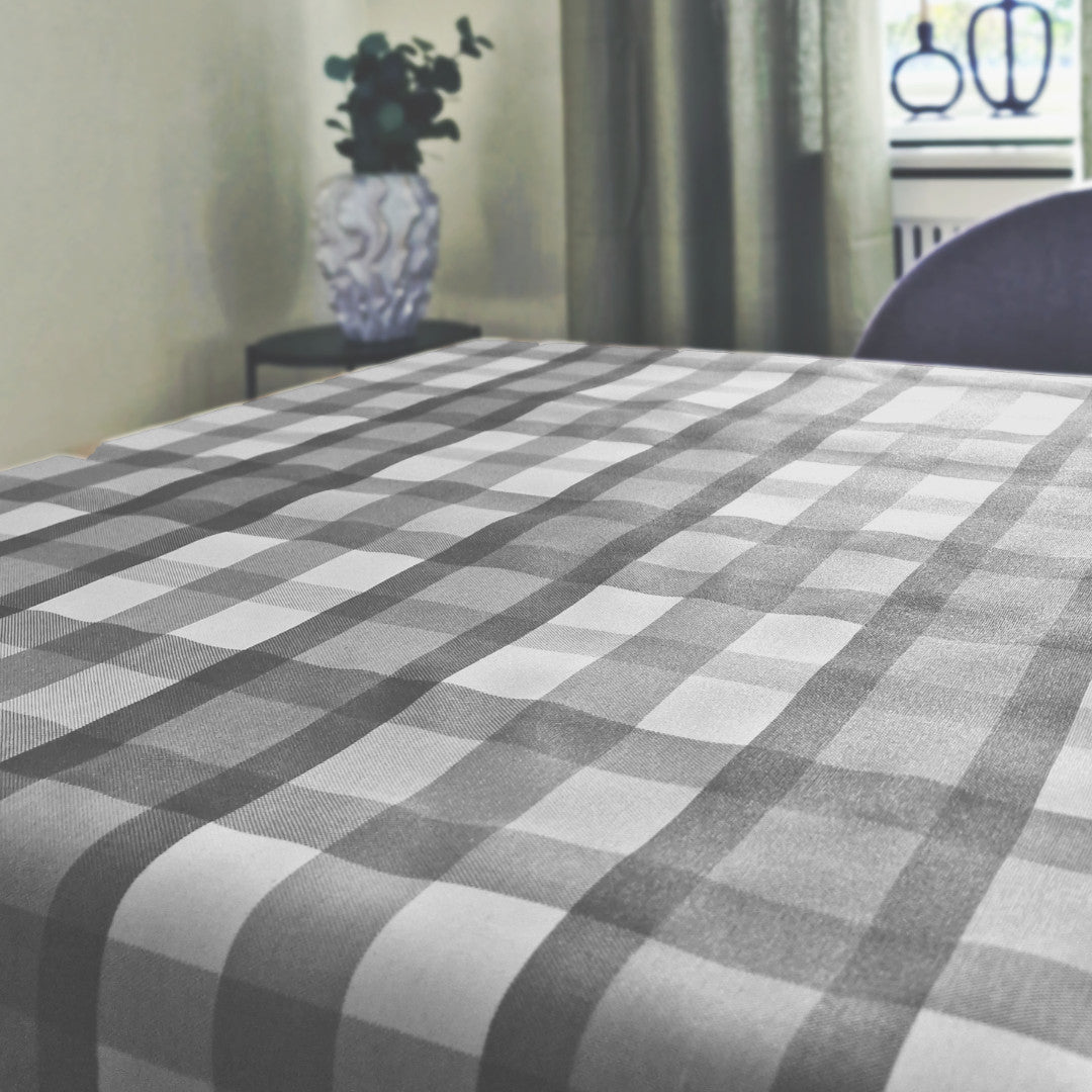 Alistair Grå - Textilvaxduk med rutor