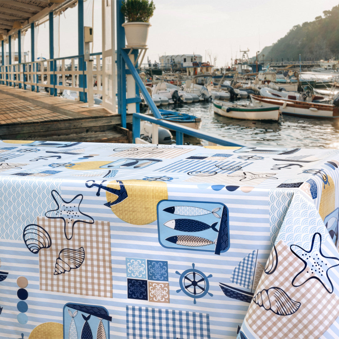 Allt Gott från Havet - Vaxduk med maritimt motiv miljöbild