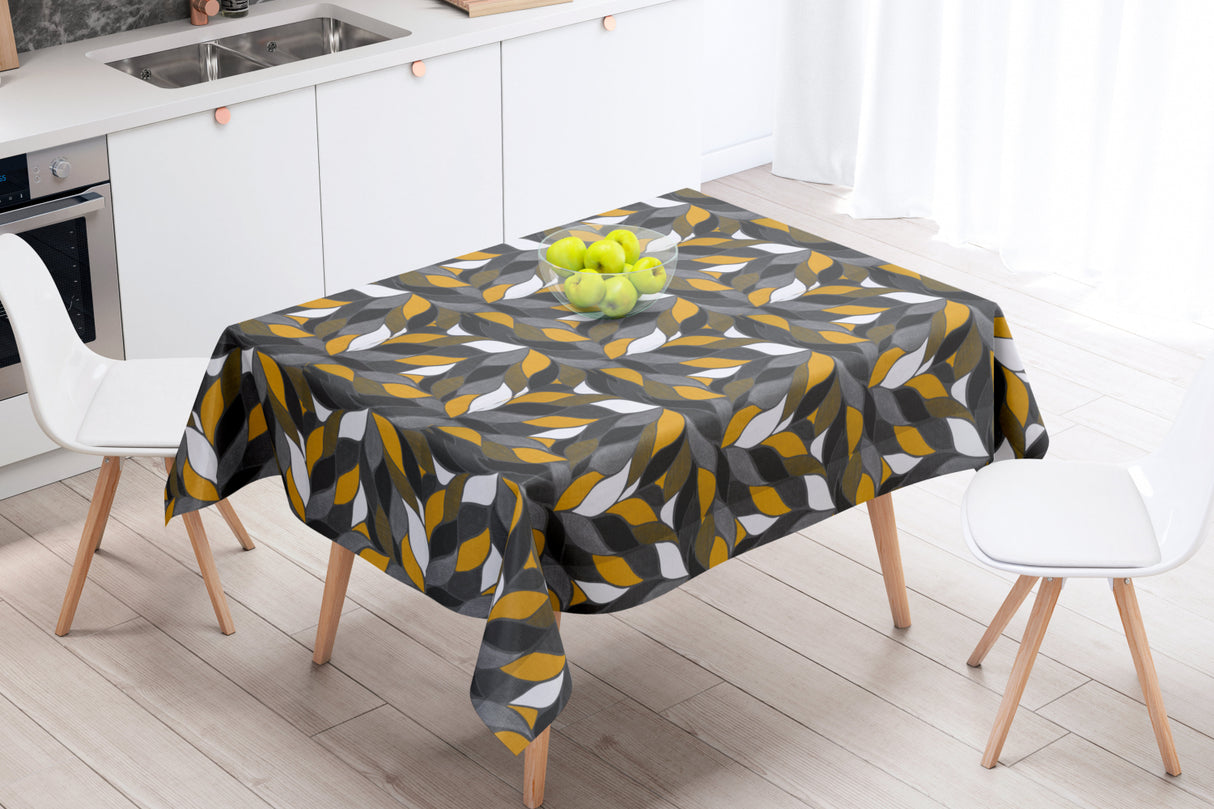 Amaya Grå - Textilduk med vackert bladmotiv - 155 cm bred