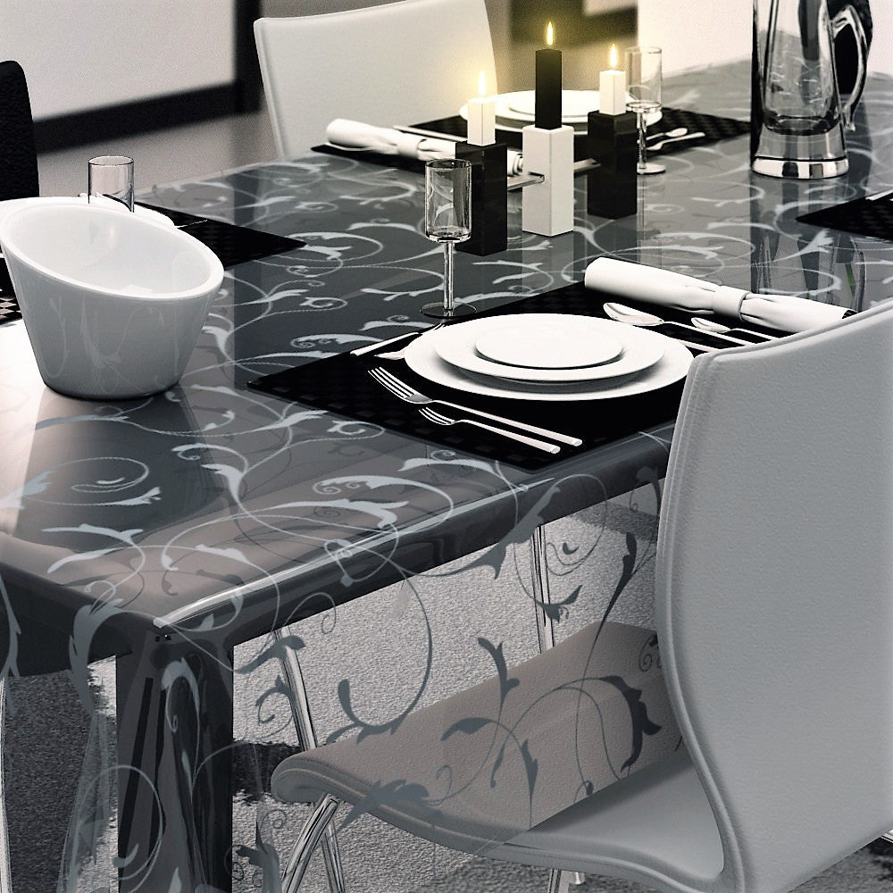 Amber, klar plast, transparent vaxduk med rankor miljöbild