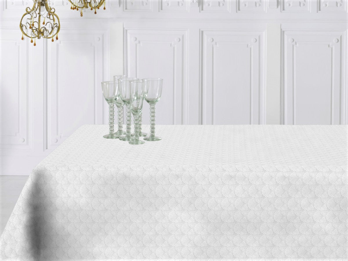 Amigoni Blanco - Jacquardvävd textilvaxduk, 180 cm bred