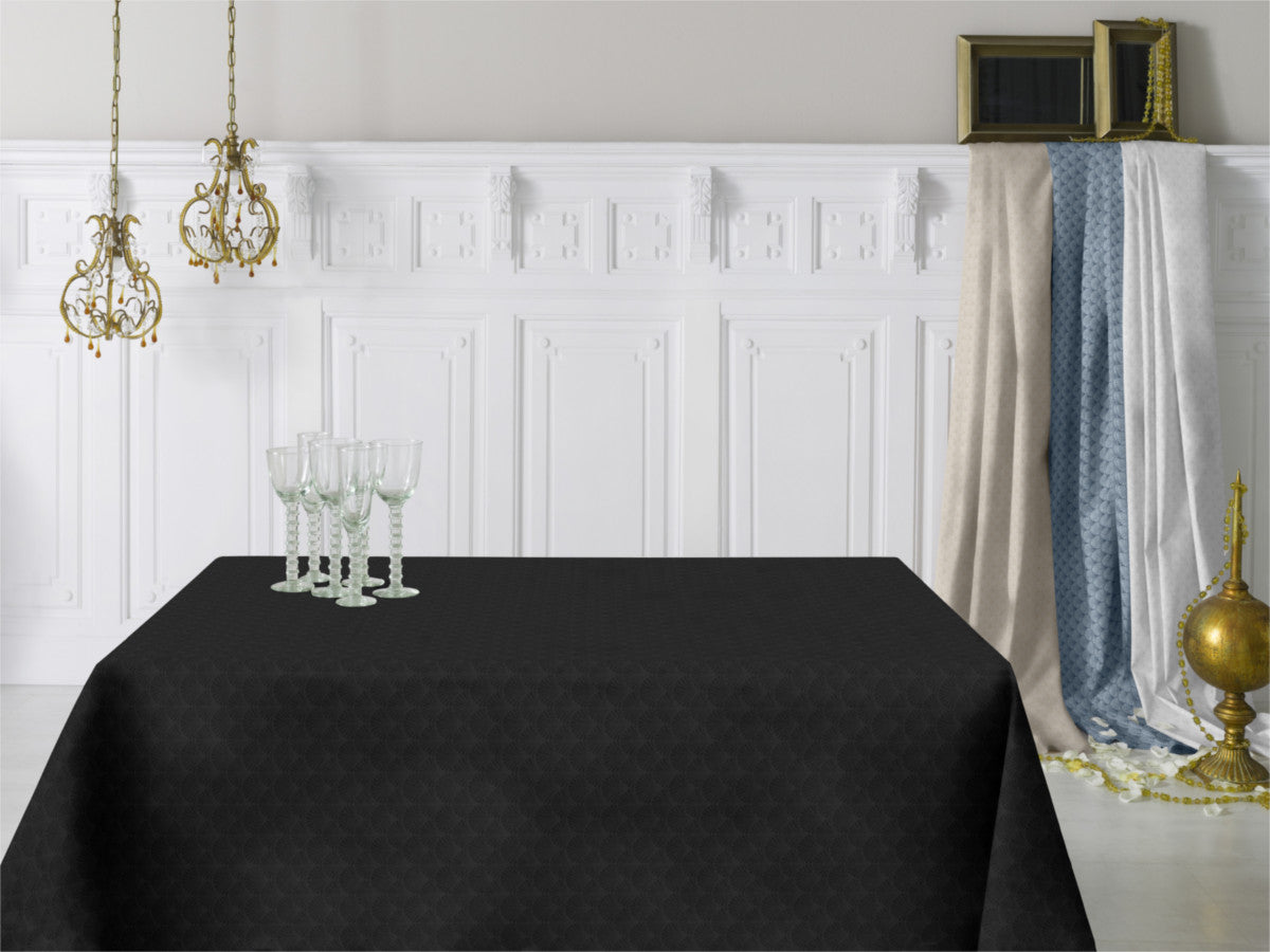 Amigoni Svart - Jacquardvävd textilvaxduk, 160 cm