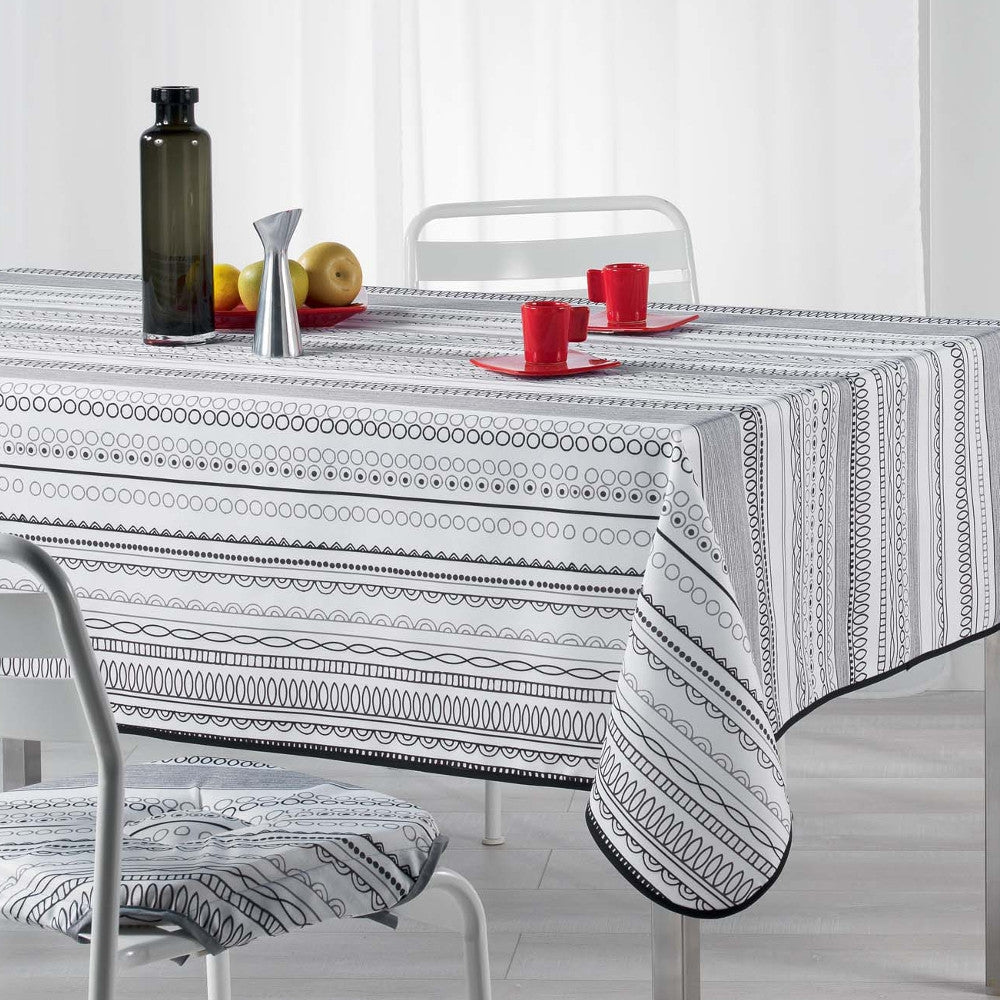 Analea Black/White, duk med fläckskydd, 150 x 240 cm