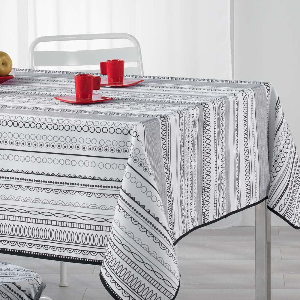 Analea Black/White, duk med fläckskydd, 150 x 240 cm