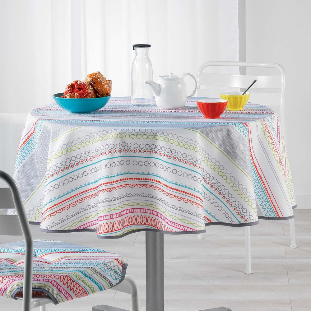 Analea Multi Ø 180 cm, rund duk med fläckskydd