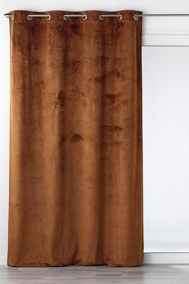 Analia Präglad Velour Brun – Mörkläggningsgardin 140 x 240 cm