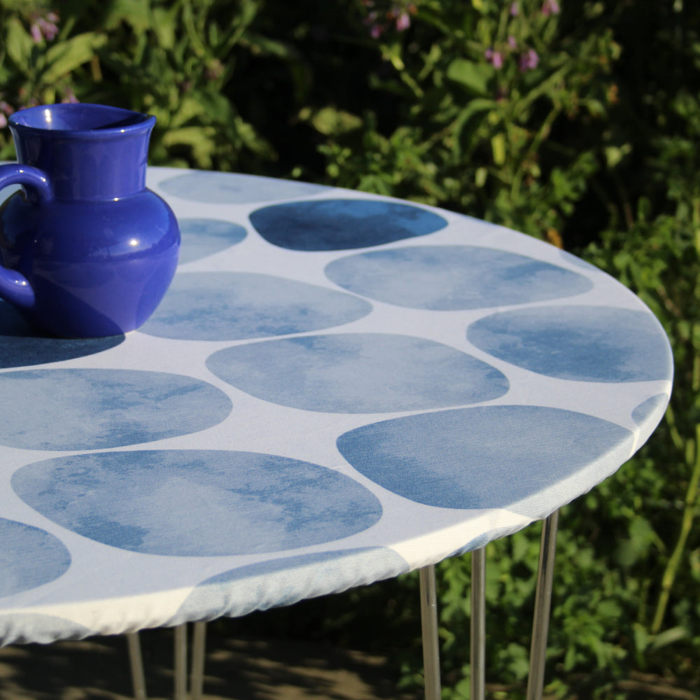 Arapoff Rio - Stonefree Retro, rund textilvaxduk med resårkant - För bord Ø 60 - Ø 170 cm