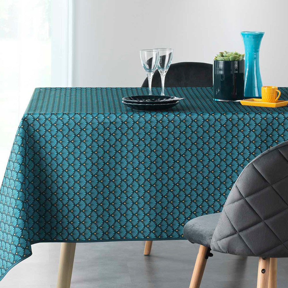 Artchic Blue 150 x 240 cm, rektangulär duk med fläckskydd