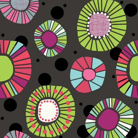 Textilvaxduk - Artifice antracit, 155 cm bred