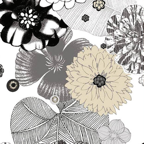 Textilvaxduk - BAHAMAS grå 155 cm bred