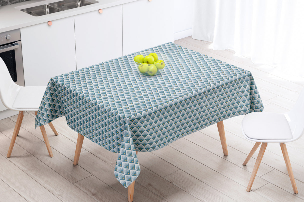 Baker Blå - Textilvaxduk med fint grafiskt mönster - 155 cm bred