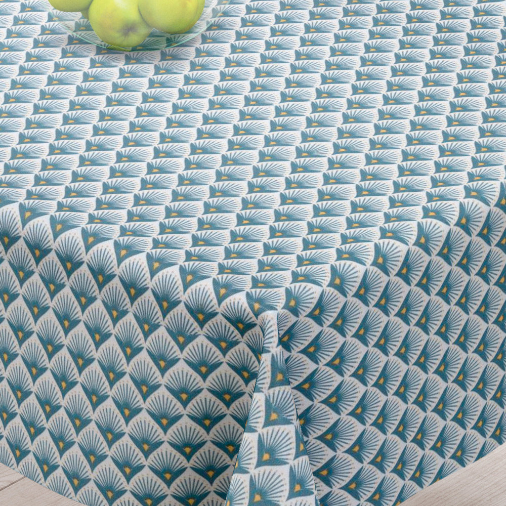 Baker Blå - Textilvaxduk med fint grafiskt mönster