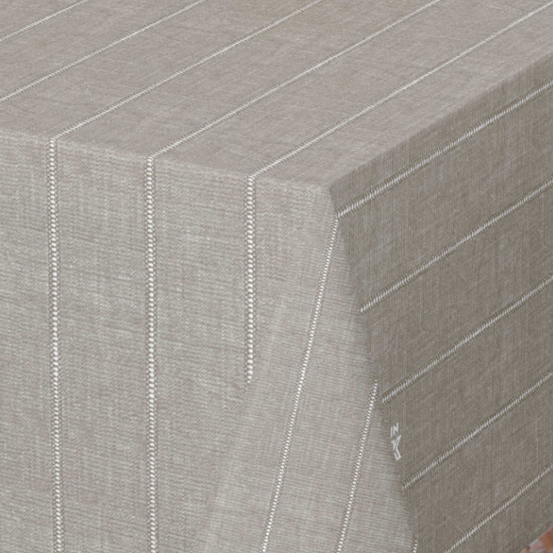 Balance Seal - 160 cm Bred vaxduk med randigt mönster i grå nyans