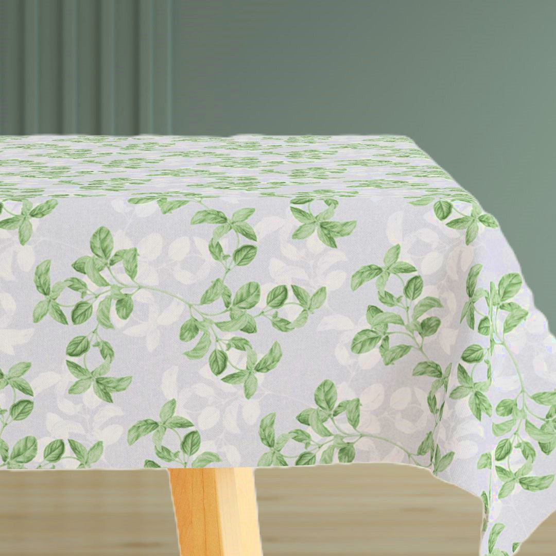 Basilikum - Grå textilvaxduk med linnelook