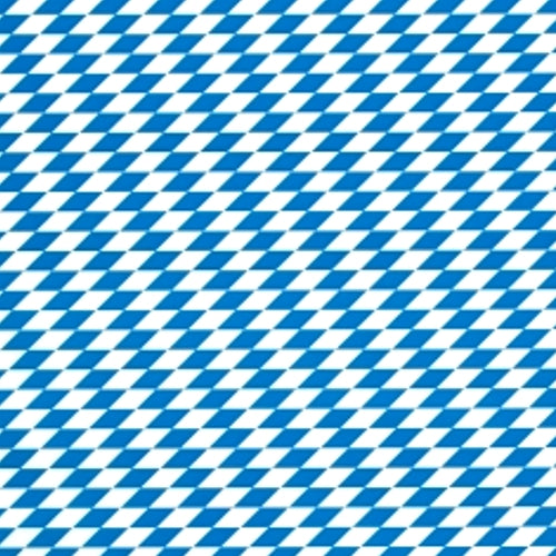 Miljöbild Vaxduk till Oktoberfesten Bayerische Raute, klassiska blå och vita harlekin rutor