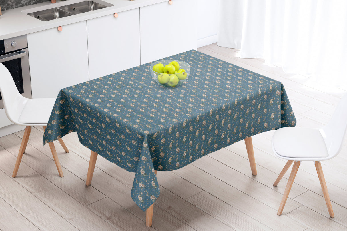 Betsy Blå - textilvaxduk med små blommor - 155 cm bred