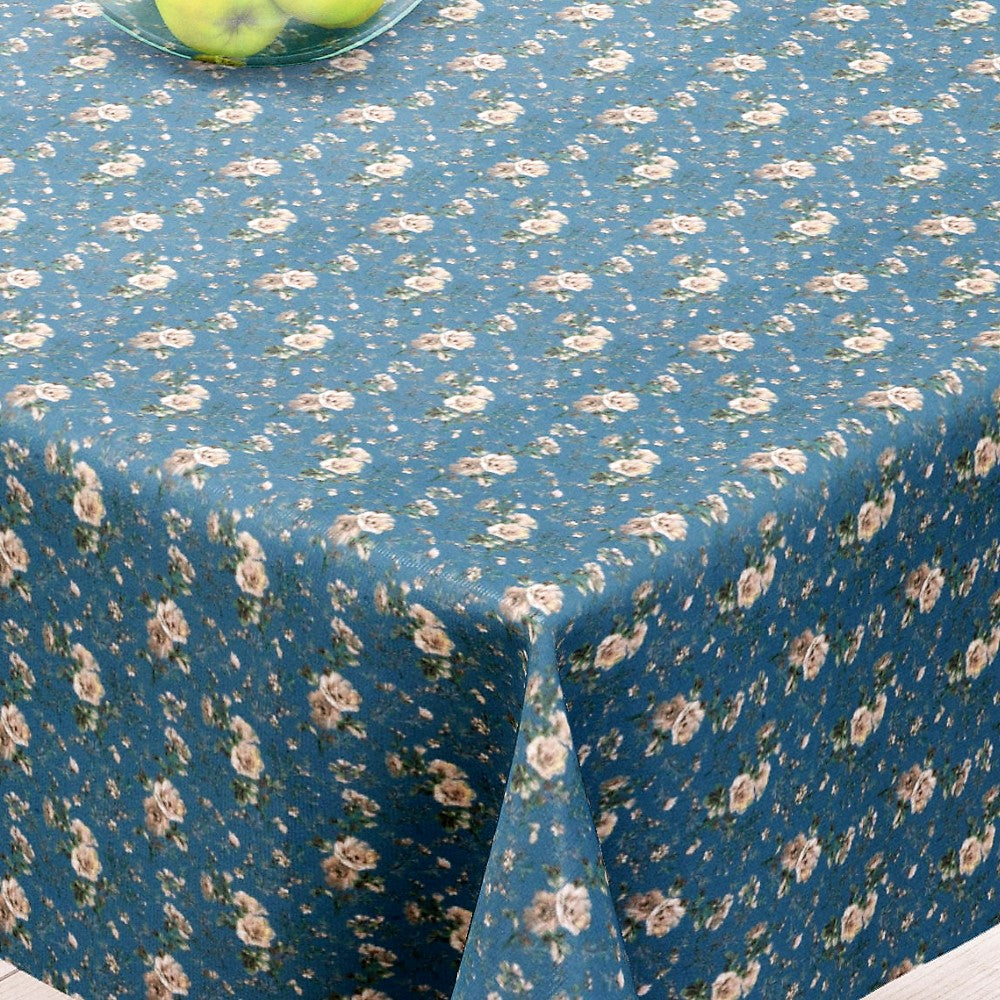 Betsy Blå - textilvaxduk med små blommor - 155 cm bred