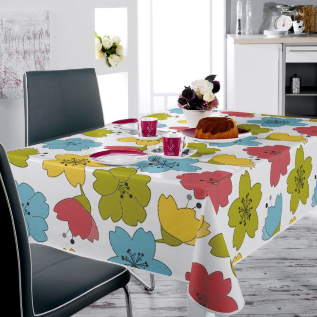 Lily Spring - vaxduk med färgglada streckblommor