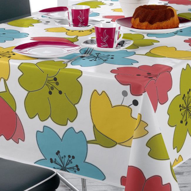 Lily Spring - vaxduk med färgglada streckblommor