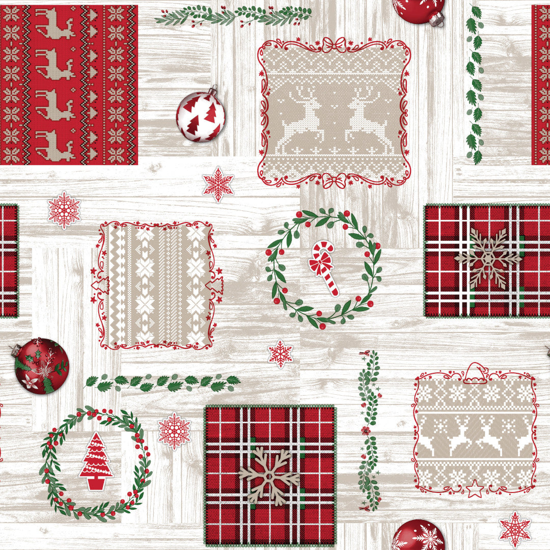 Timmerljud – Mysig jul-vaxduk med linnestruktur