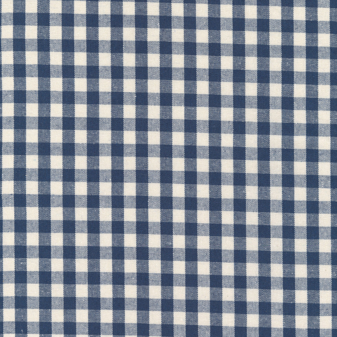 Blå Nordisk Rutig - Textilvaxduk i rustik linne-look närbild