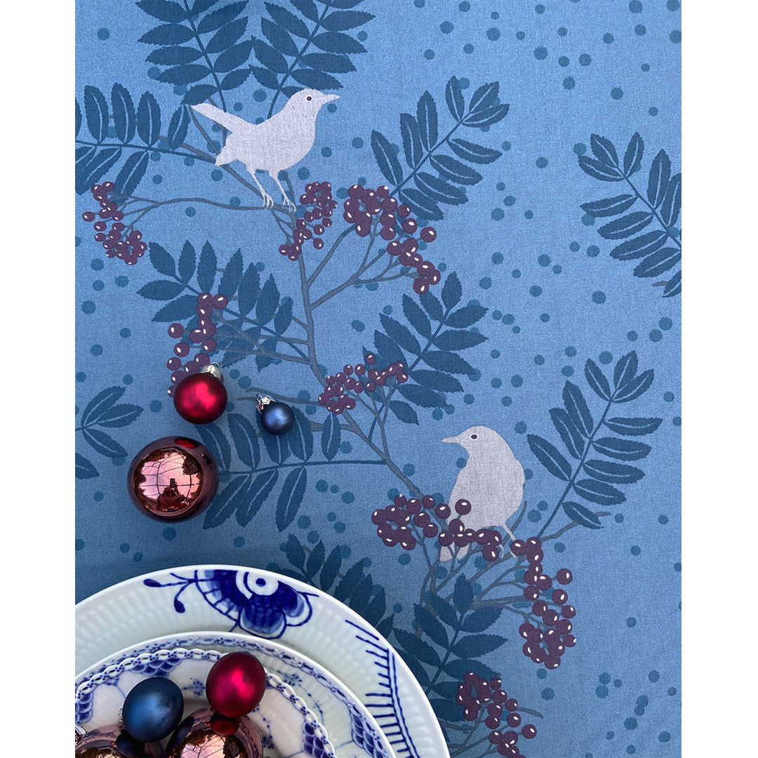 Blackbird Julduk - Notes by Susanne Schjerning, textilvaxduk med glidskydd