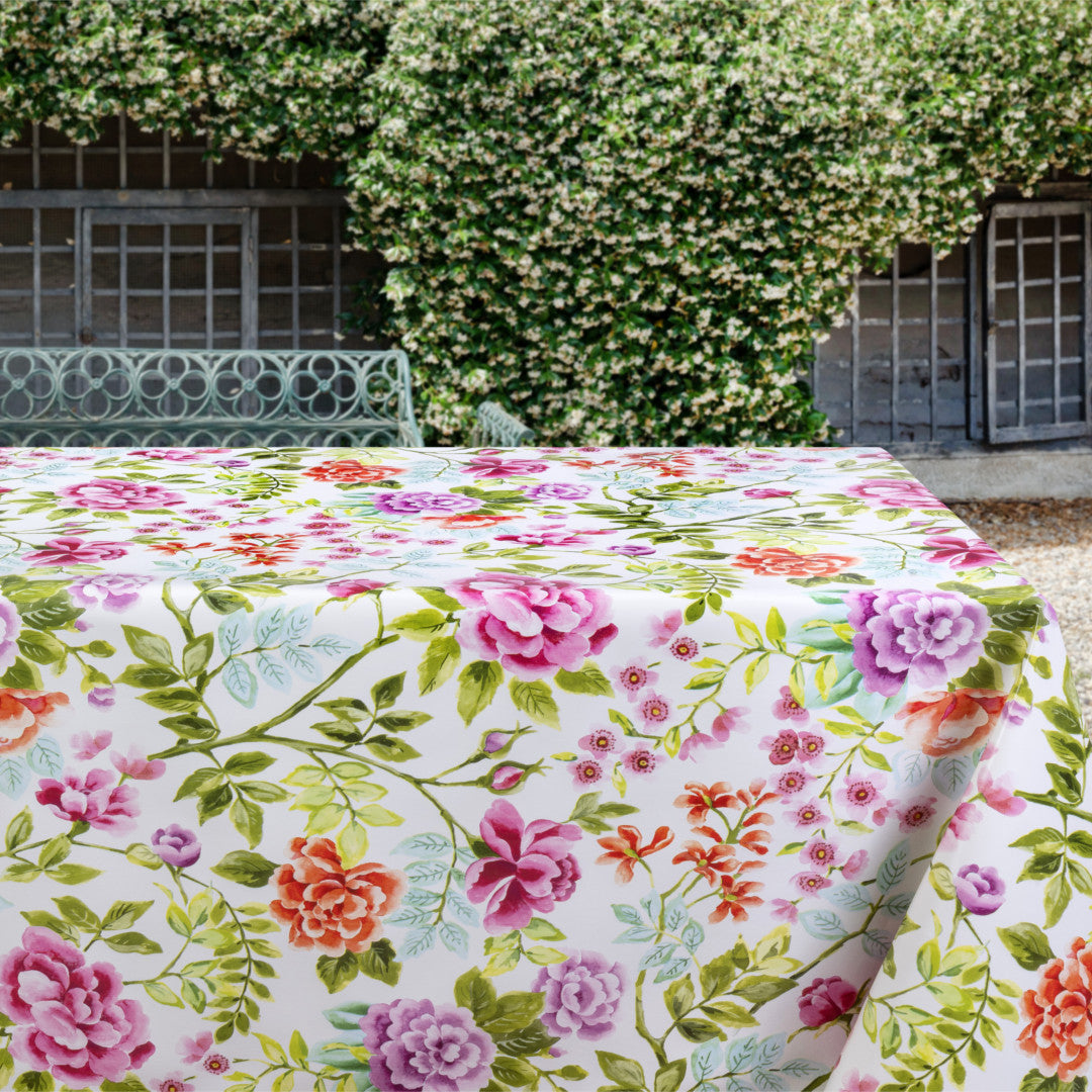 Blomstrande morgon - Vaxduk med vackra blommor