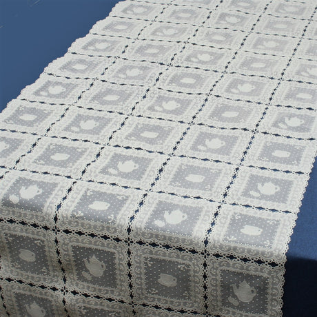 Bordslöpare – Spetsduk med tekannor