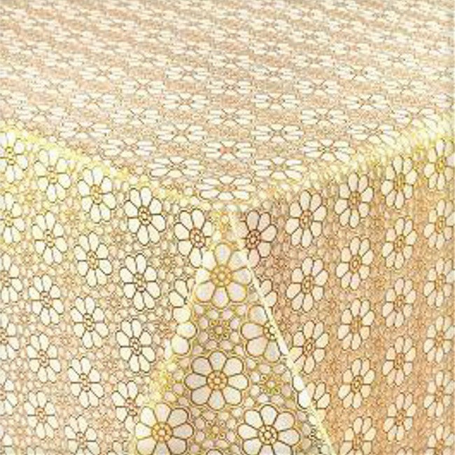 Spetsduk Flower Gold, blommor i guld