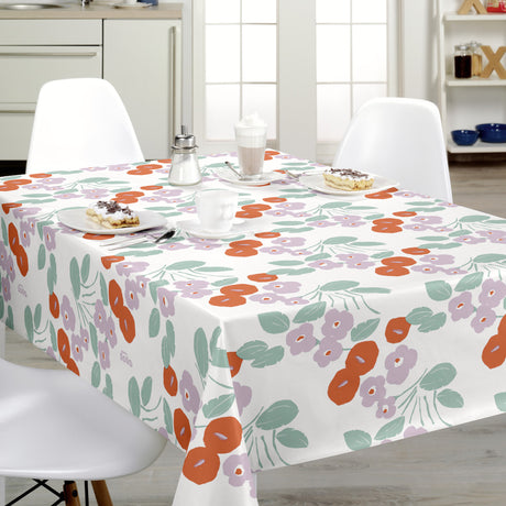 På bordet Bloom Orange - Lola vaxduk med härliga blommor