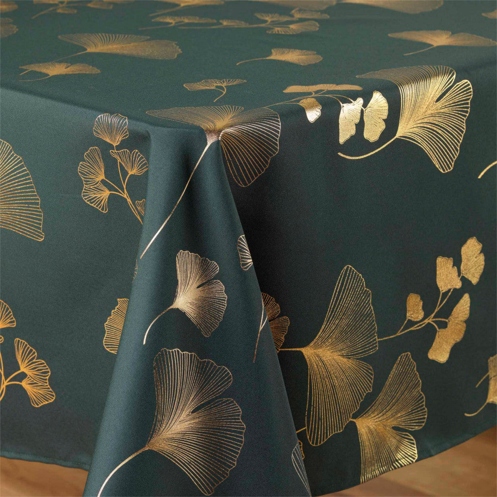 Bloomy Metallic Print - Green/Gold - närbild 150 x 240 cm