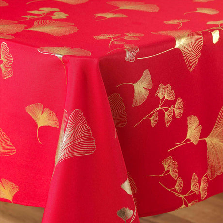 Bloomy Metallic Print - Red/Gold - Julduk dukning 2