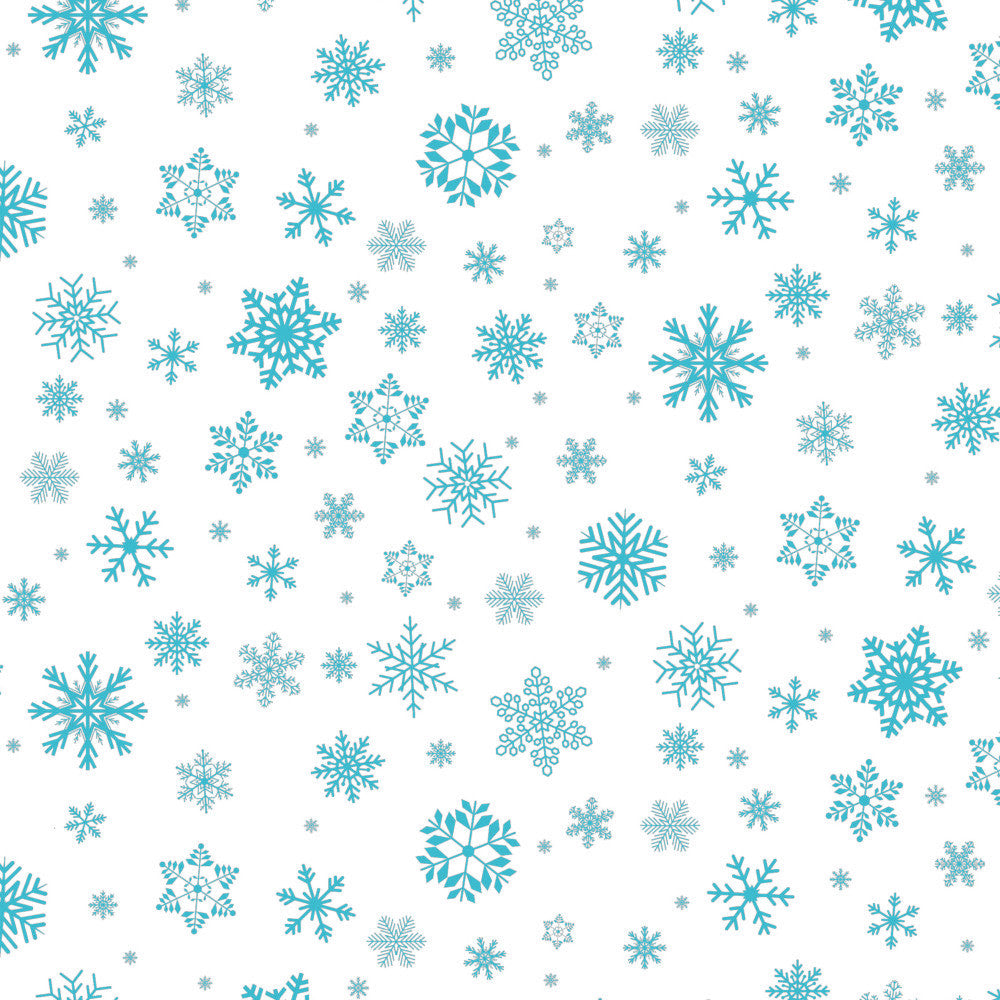 Genomskinlig vaxduk - Blå iskristaller på Klar Plast. Närbild