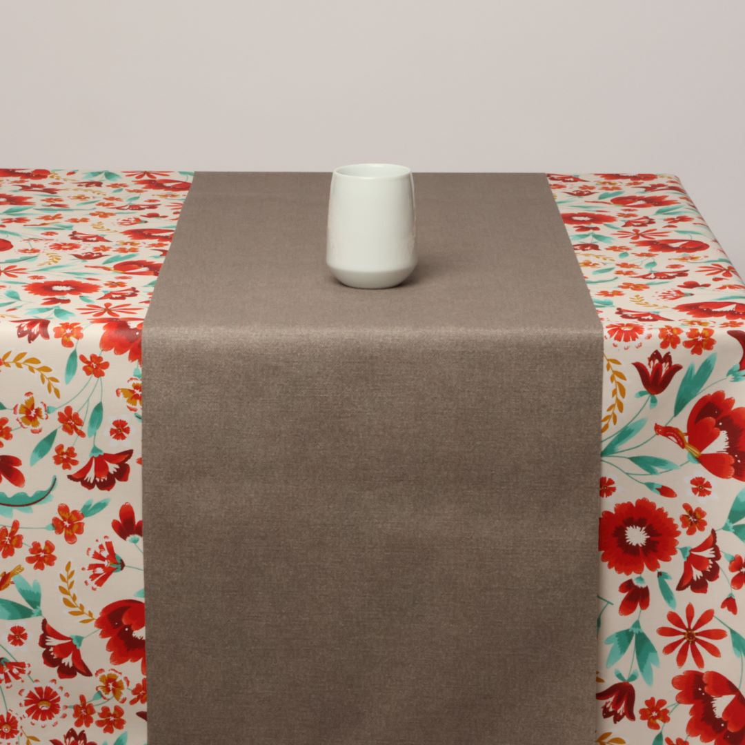 Bordslöpare, Dali Ljus Taupe - Enfärgad textilbordslöpare ca 40 cm bred