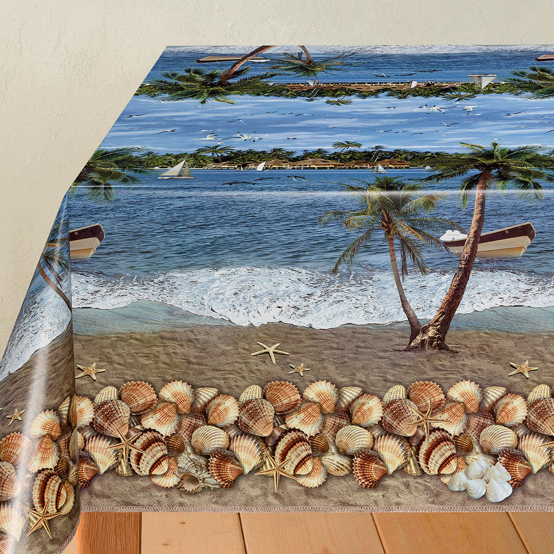 På bordet Bounty-land - Vaxduk med tropisk semesterkänsla