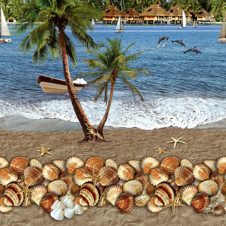 Bounty-land - Vaxduk med tropisk semesterkänsla närbild