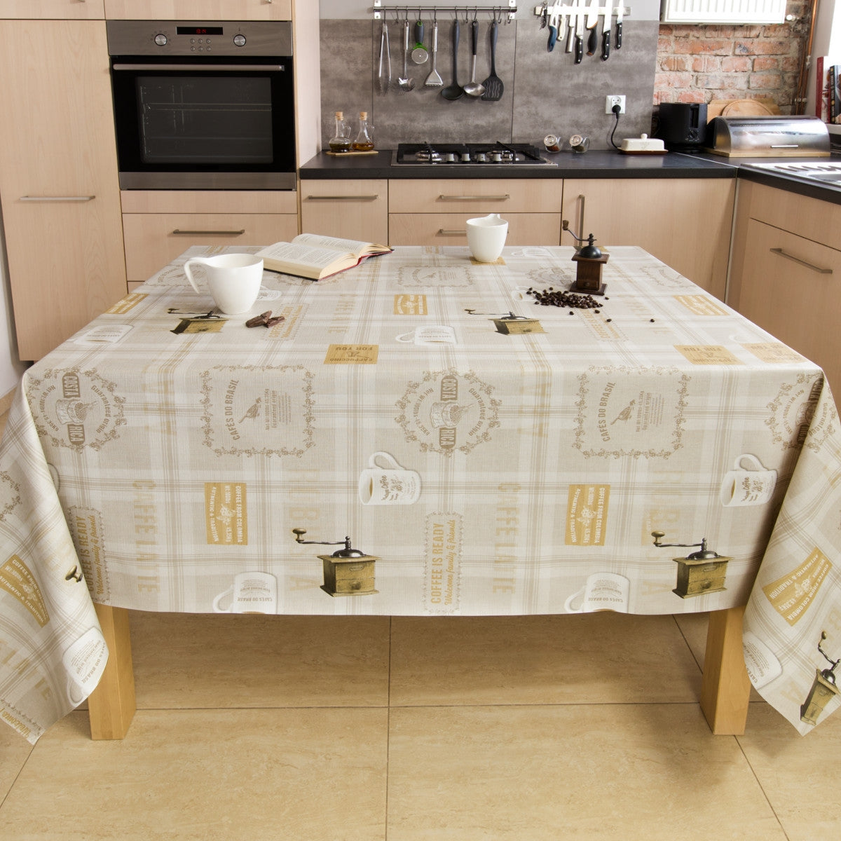 Brazilian Café, vaxduk med rutor och lätt präglad yta