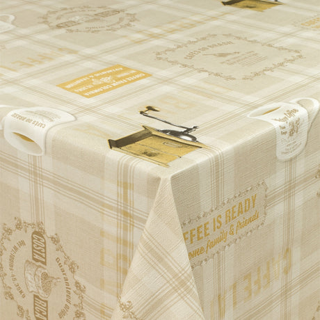 Brasilianskt kaffebord - Rund vaxduk med resår