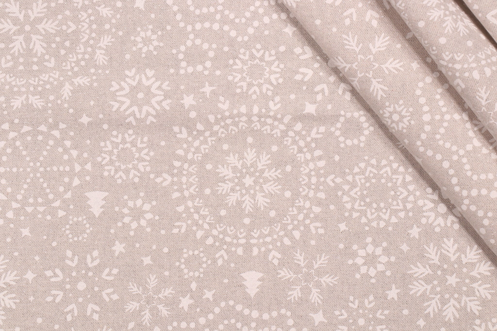 Bredle Grå och vit – jultextilvaxduk med lurex, 150 cm bred