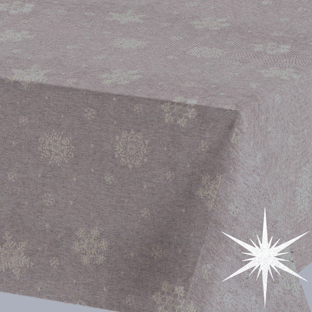 Brina Nature Gold - Jultextilduk med iskristaller