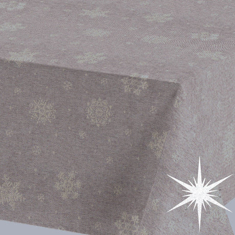 Brina Nature Gold - Jultextilduk med iskristaller